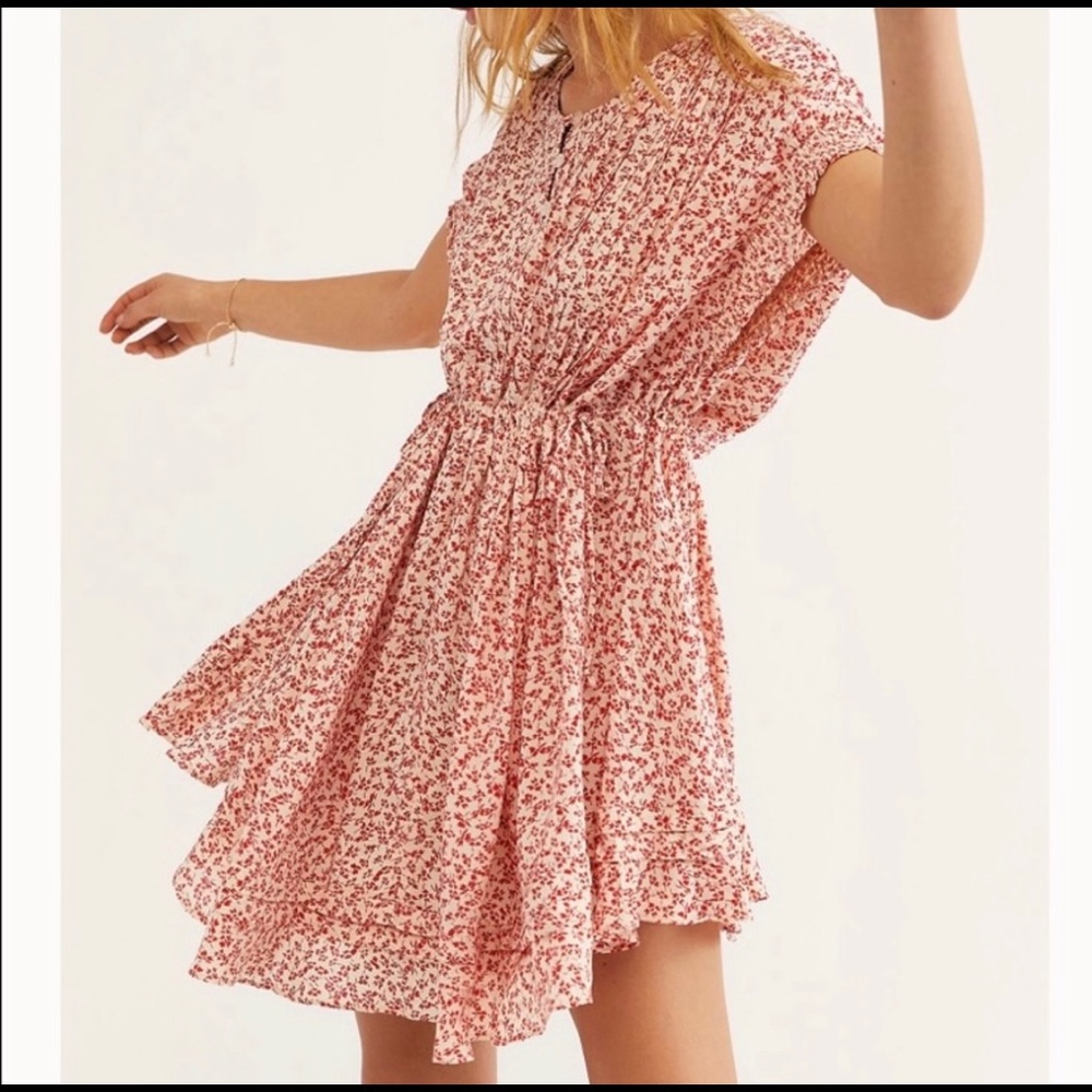 BNWT Free People One Fine Day Mine Dress - Red/Cream Floral